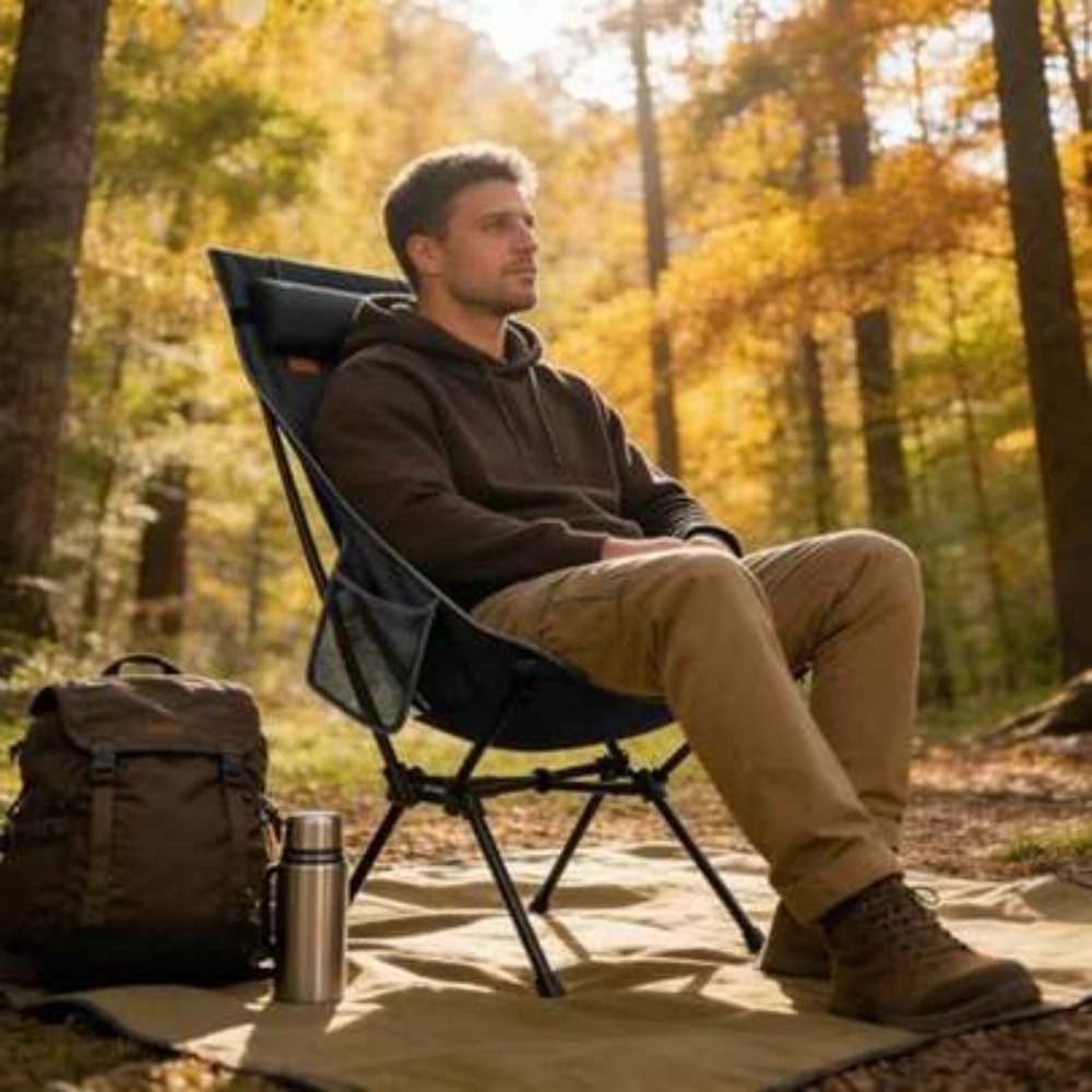 Fishing Backpack - Ultralichte opvouwbare campingstoel met hoge rugleuning